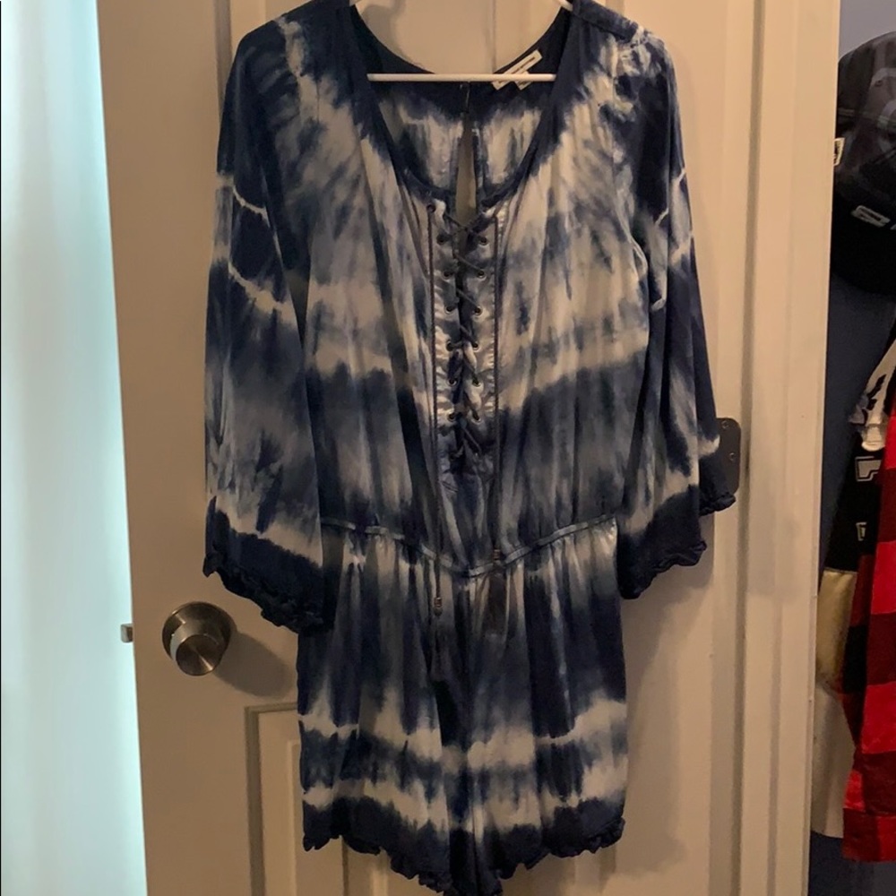 Blue tie dye romper